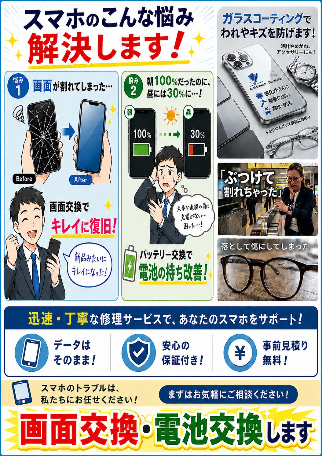 サブ事業始めました。２年使うと「スマホの電池切れはストレス‼」電池交換します。